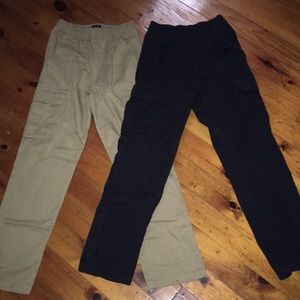 2 New pair Boys 14 slim TCP cargo pant khaki blue